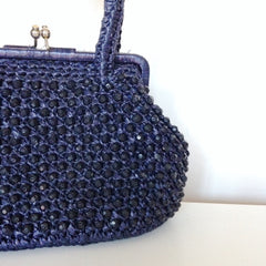 1960s Navy Beaded Bag    SOLD