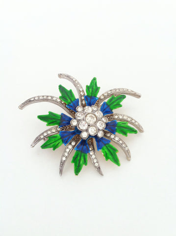 Pretty blue and green brooch - SOLD