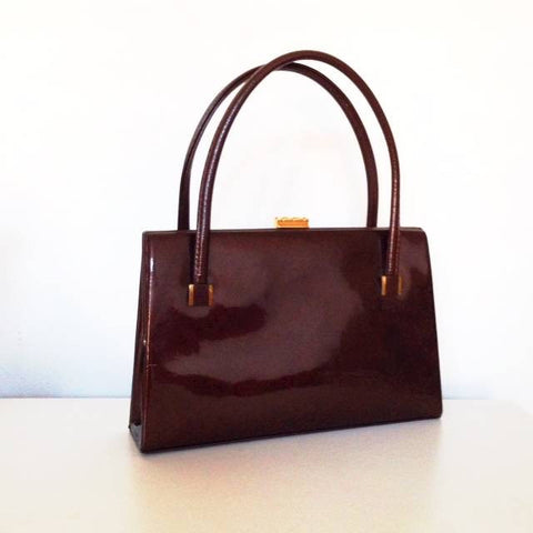 Brown patent handbag - Sold out
