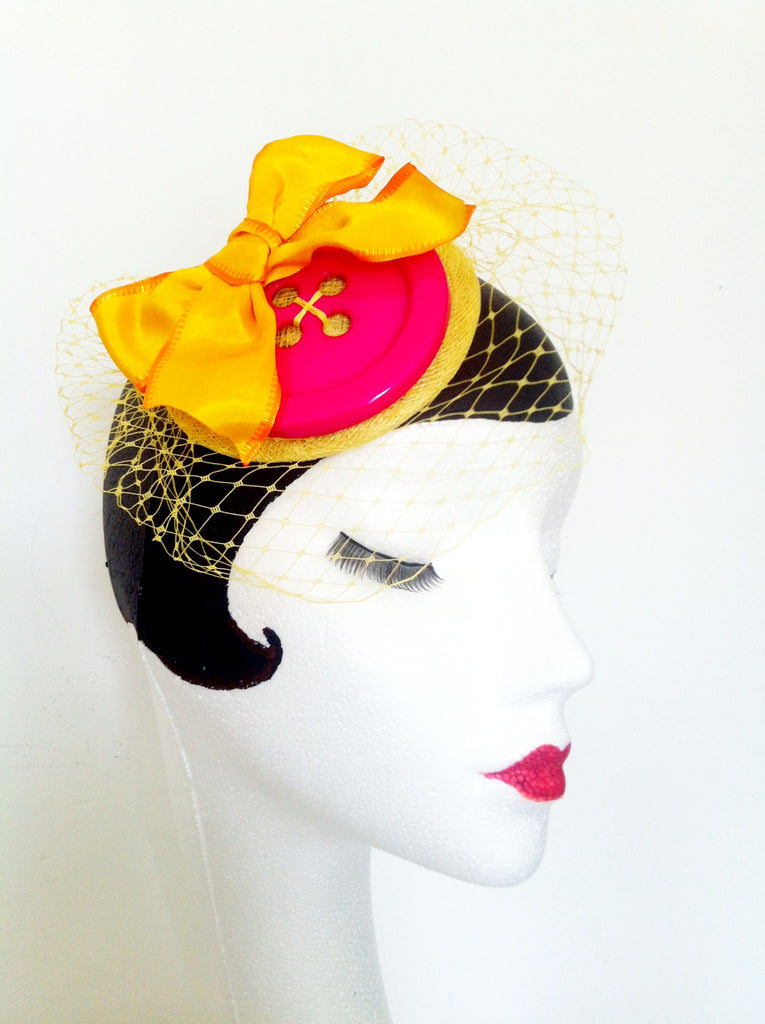 Cute as a button cocktail hat, fascinator   SOLD