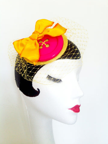 Cute as a button cocktail hat, fascinator   SOLD