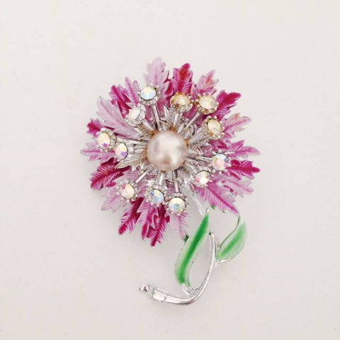 Enamel Flower Brooch