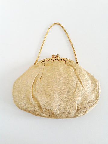 1960s gold evening bag