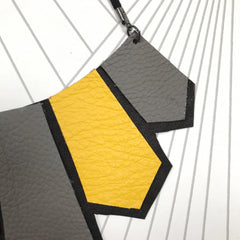 Contemporary Geometric Leather Necklace.  SOLD OUT