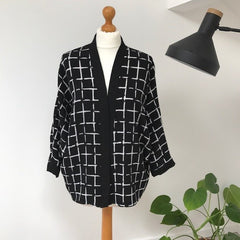 Black and White Check Batwing Jacket  SOLD OUT