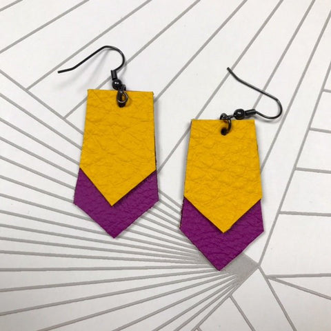 Leather Geometric Earrings   Sold Out