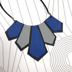 Leather Geometric Necklace -  SOLD OUT