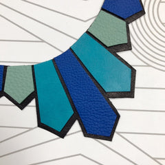 Geometric Leather Necklace - Statement jewellery - Art Deco SOLD OUT