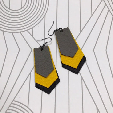 Geometric Contemporary Leather Earrings    SOLD OUT
