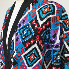 Aztec Print Kimono Style Jacket With Pockets