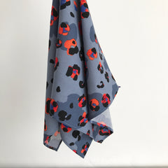 Women's Grey Leopard Print Scarf Neckerchief  SOLD OUT