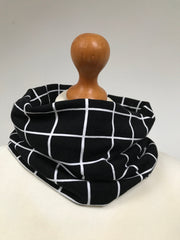 Contemporary Black and White Organic Check Scarf