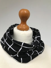 Contemporary Black and White Organic Check Scarf