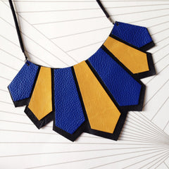 leather geometric necklace SOLD OUT