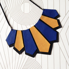 leather geometric necklace SOLD OUT