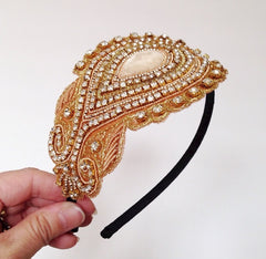 Gold paisley headband  SOLD