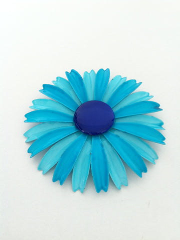 Blooming beautiful blue flower brooch - Sold