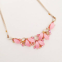 Pink 1950s thermoset necklace   SOLD