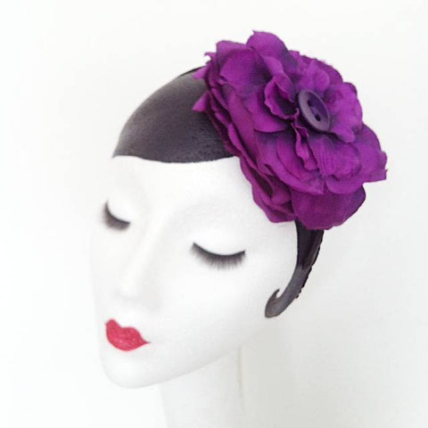 Large purple flower headband