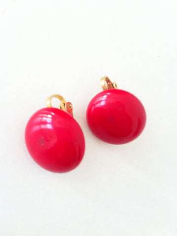 Red button earrings