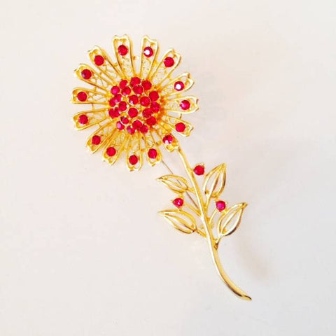Red Flower Brooch