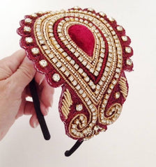 Red Paisley Headband Sold