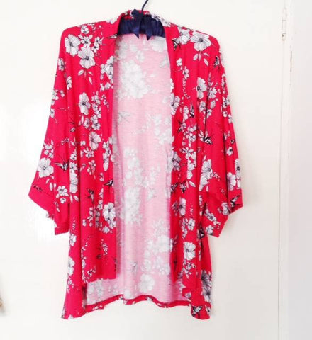 Red Jersey Kimono  Sold