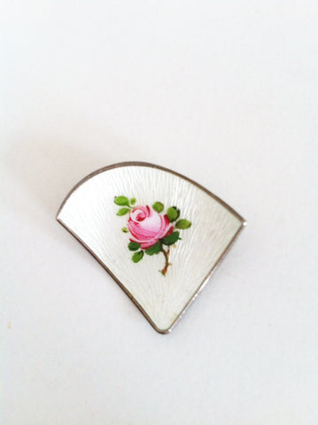 1950s silver rose brooch sold out