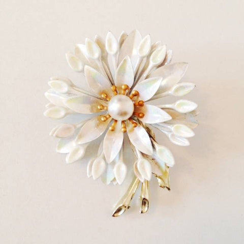 White flower Brooch   SOLD